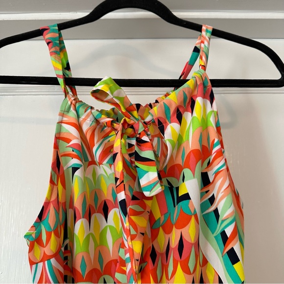 Crown and Ivy Dress Womens S Orange Yellow Sleeveless Pineapple Summer Spring - Picture 5 of 8